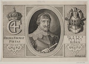 Cristiano IV. Illustrazione per Peder Vinstrup, "Il trombettiere danese", 1644