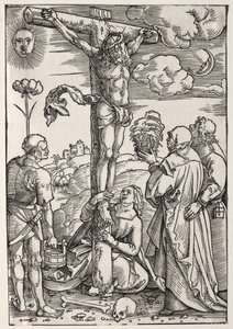 Cristo sulla croce con Maria, San Giovanni, Maria Maddalena e Santo Stefano, 1505 da Hans Baldung
