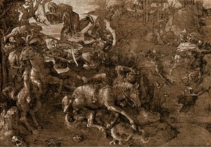 Battaglia dei cavalieri con la morte da Hans Baldung Grien