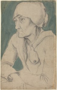 Mezza figura di una vecchia donna con cuffia da Hans Baldung Grien
