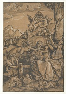 Maria con bambino e otto angioletti in un paesaggio da Hans Baldung Grien