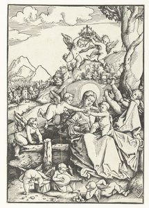 Maria con bambino e otto angioletti in un paesaggio da Hans Baldung Grien