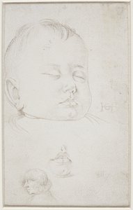 Testa di un bambino in tre quarti di profilo, bocca semiaperta da Hans Baldung Grien