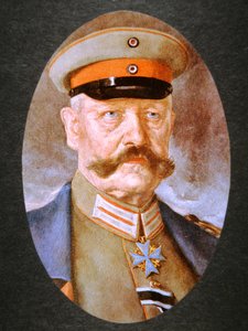 Feldmaresciallo tedesco Paul von Hindenburg (litografia a colori)
