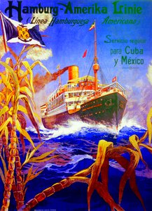 Poster pubblicitario della Hamburg American Line