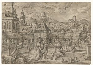 Bathsheba riceve il messaggio di Uria da Hans Bol