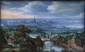 Paesaggio con vista su Anversa da Hans Bol
