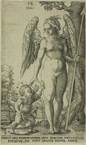 Cupido Porta un Favo di Miele a Venere da Hans Brosamer