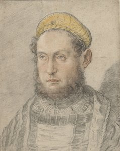 Ritratto di un uomo nobile con barba e berretto dorato da Hans Burgkmair (I)