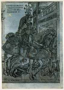 San Giorgio a cavallo, 1508 (xilografia a chiaroscuro) da Hans Burgkmair