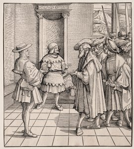 Il Cattivo Consiglio di un Piccolo Uomo a un Altro da Hans Burgkmair