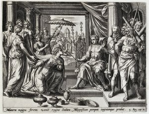 Salomone riceve la regina di Saba da Hans Collaert (I) (attributed to)