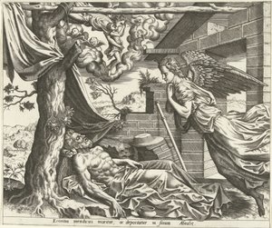 La morte di Lazzaro da Hans Collaert (I) (possibly)