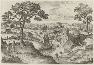 Veduta della chiesa di San Giobbe e del castello di Carloo da Hans Collaert (I)