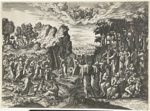 Mosè fa scaturire acqua dalla roccia