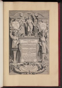 Pagina del titolo per Biblia Sacra Cvm Glossa Ordinaria da Hans Collaert the Younger after Sir Peter Paul Rubens