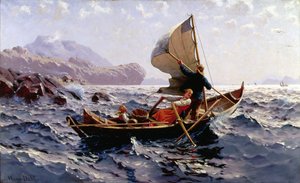 Una barca da pesca norvegese, vicino a Bergen da Hans Dahl