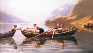 Divertimento sul lago, da fonte sconosciuta di rivista o libro da Hans Dahl