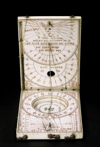 Meridiana a bussola da tavoletta, Norimberga, 1574 da Hans Ducher