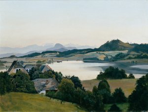 Paesaggio della Carinzia (Lago Kraiger con Ulrichsberg)