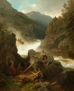 Fiume Rukkedals, Nes in Hallingdal da Hans Gude