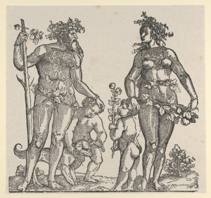 Uomo selvaggio e donna selvaggia da Hans Guldenmond