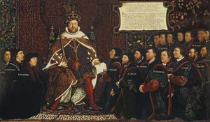 Enrico VIII consegna una carta a Thomas Vicary, commemorando l