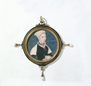 Jane Small, precedentemente conosciuta come Mrs. Robert Pemberton, c.1540 (dettaglio) da Hans Holbein der Jüngere