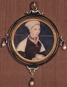 Ritratto in miniatura di Jane Small, precedentemente conosciuta come Mrs. Robert Pemberton, c.1540