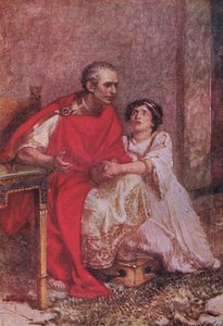 I codardi muoiono molte volte prima della loro morte: I valorosi non assaporano la morte che una volta (Giulio Cesare), dalle Opere Complete di Shakespeare pubblicate da George Harrap & Co Ltd, anni 1920 da Hans Holbein der Jüngere