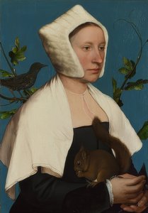 Dama con scoiattolo e storno (Anne Lovell?). Circa 1526-28 da Hans Holbein der Jüngere
