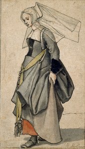 Figura di una giovane inglese in abito contemporaneo da Hans Holbein der Jüngere