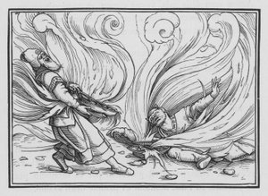 Nadab e Abiu uccisi dal fuoco, Levitico X, 1, 2 da Hans Holbein der Jüngere