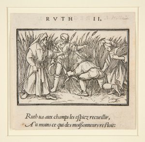Ruth che Pulisce nei Campi di Booz (recto); Anna e Elkanah (verso) da Hans Holbein der Jüngere