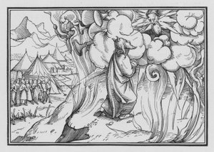 La presenza temibile di Dio sul Monte, Esodo XIX, 18 da Hans Holbein der Jüngere