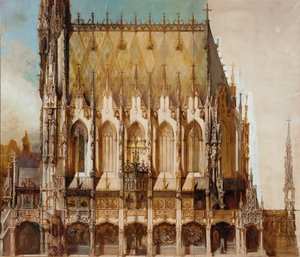 Chiesa gotica di San Michele, vista laterale da Hans Makart