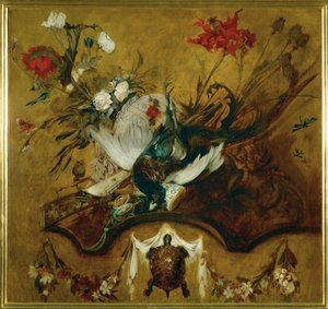 Grande natura morta di caccia ... (dipinto su tela) da Hans Makart