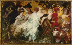 Amoretti moderni, trittico, pannello sinistro, 1868 da Hans Makart