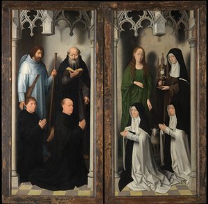 Esterno del Trittico di San Giovanni Battista e San Giovanni Evangelista da Hans Memling