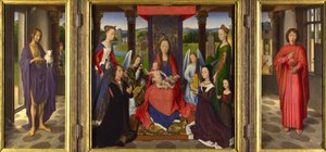 La Vergine e il Bambino con santi e donatori da Hans Memling