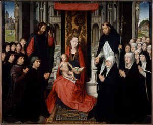 La Vergine e il Bambino tra San Giacomo e Santa Domenica che presentano i donatori da Hans Memling
