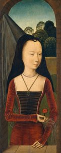 Giovane donna con un garofano, ca. 1485-90 da Hans Memling