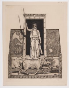 Danese: Circe trasforma gli uomini di Odisseo in maiali da Hans Nikolaj Hansen