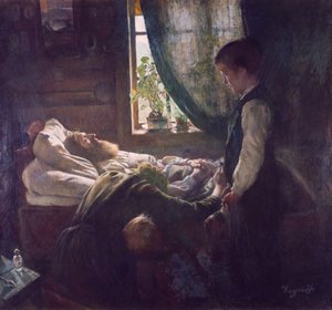Il letto di morte dei lavoratori da Hans Olaf Heyerdahl