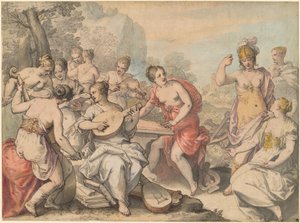 Minerva e le Muse da Hans Rottenhammer