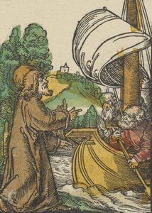 Cristo Calma la Tempesta sul Lago di Tiberiade, da Das Plenarium da Hans Schäufelein the Elder