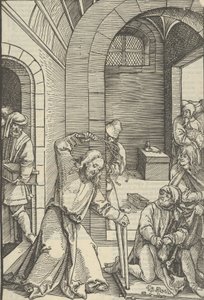 Cristo purifica il tempio, da Speculum passionis domini nostri Ihesu Christi, 1507 da Hans Schäufelein the Elder