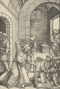 Cristo purifica il tempio, da Speculum passionis domini nostri Ihesu Christi da Hans Schäufelein the Elder