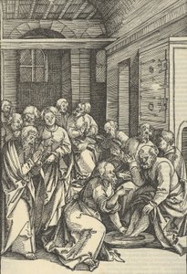 Cristo lava i piedi a San Pietro, da Speculum passionis domini nostri Ihesu Christi da Hans Schäufelein the Elder