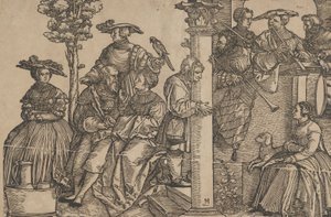 Musicisti e spettatori da Hans Schäufelein the Elder